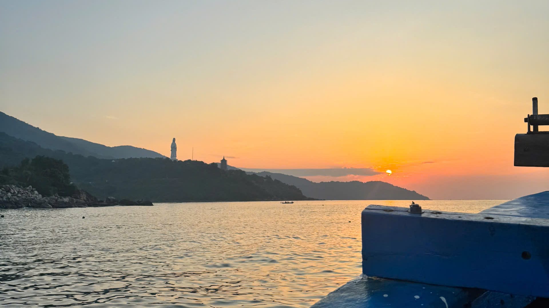 Sunrise over the sea off Da Nang, seen from a local fishing boat